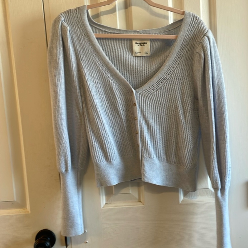 Abercrombie & Fitch Light Blue Button Up Cardigan, Size S
